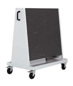 Bott workshop tool board trolley with 4 perfo panel tool boards. 1600mm high x 1000mm wide x 650mm deep. Panels fit vertically or at an incline.   Supplied with 2 x fixed & 2 x swivel/braked 125mm castors. ... Bott PerfoTool Trollieys | Mobile Trolley Shadow Boards | Mobile Tool Storage